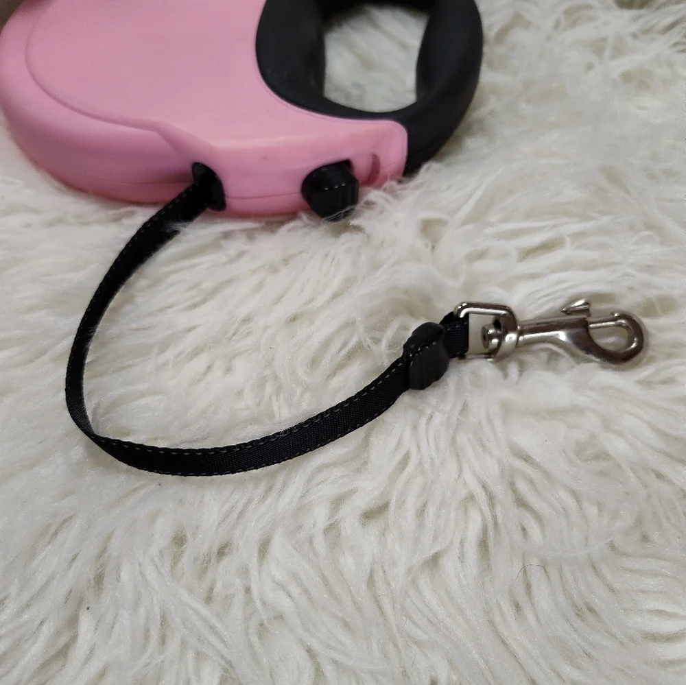 Frisco Pink Black Nylon Retractable Dog Leash 16 ft